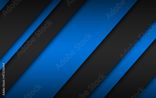 Free Download Black and blue modern material design. Corporate template with overlapped layers for your business. Vector abstract widescreen background - GFXLoad