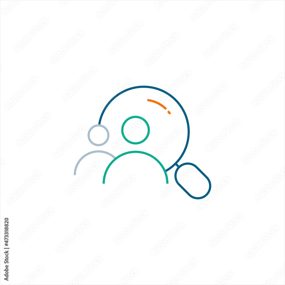 finding worker person for hiring, search talent, human resources, hire corporate employee logo icon line style graphic design vector finding worker person for hiring, search talent, human resources, hire corporate employee logo icon line style graphic design vector