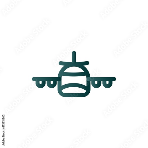 Airplane Line Gradient Vector Icon Design