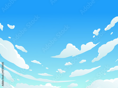 Vector illustration of Cloudy Sky in Anime style. Background design