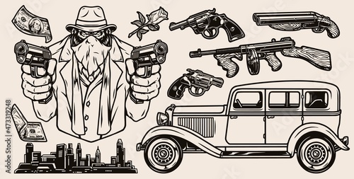 Mafia monochrome vintage concept