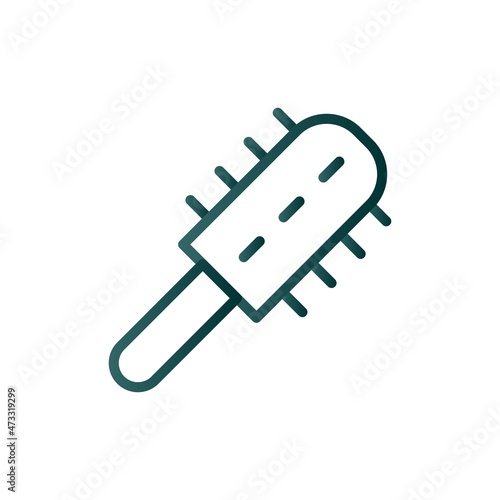 Hair Brush Line Gradient Vector Icon Design