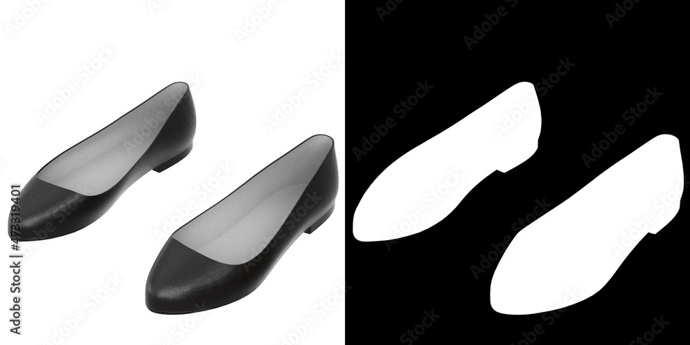 3D rendering illustration of a ballerina shoes 3D rendering illustration of a ballerina shoes