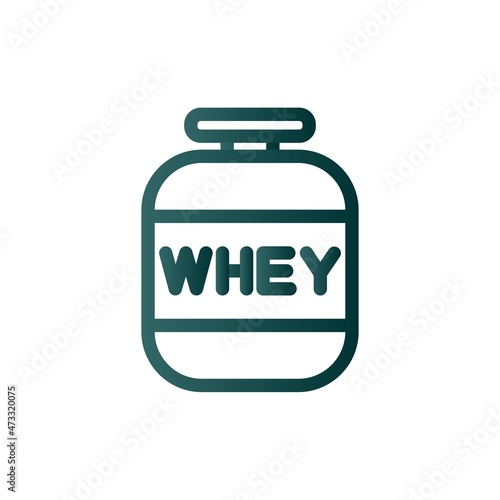Whey protein Line Gradient Vector Icon Design