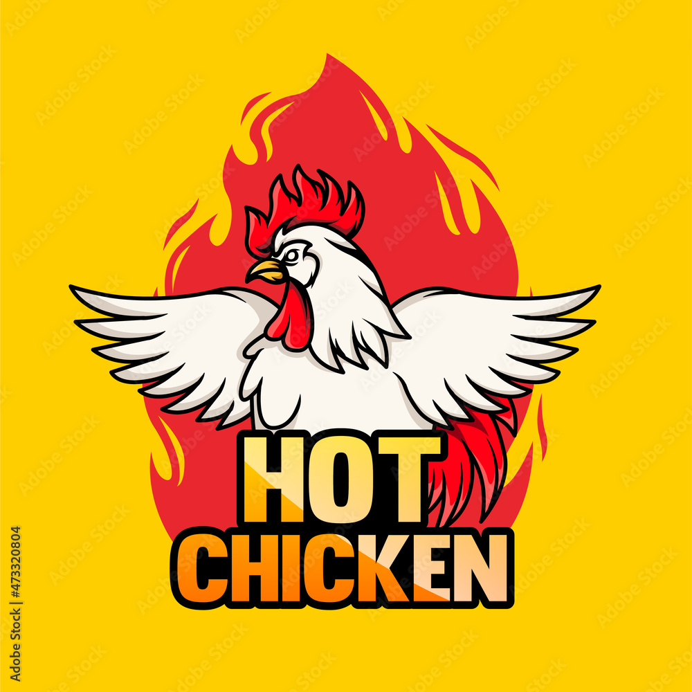 Fototapeta premium chicken logo cartoon vector illustration