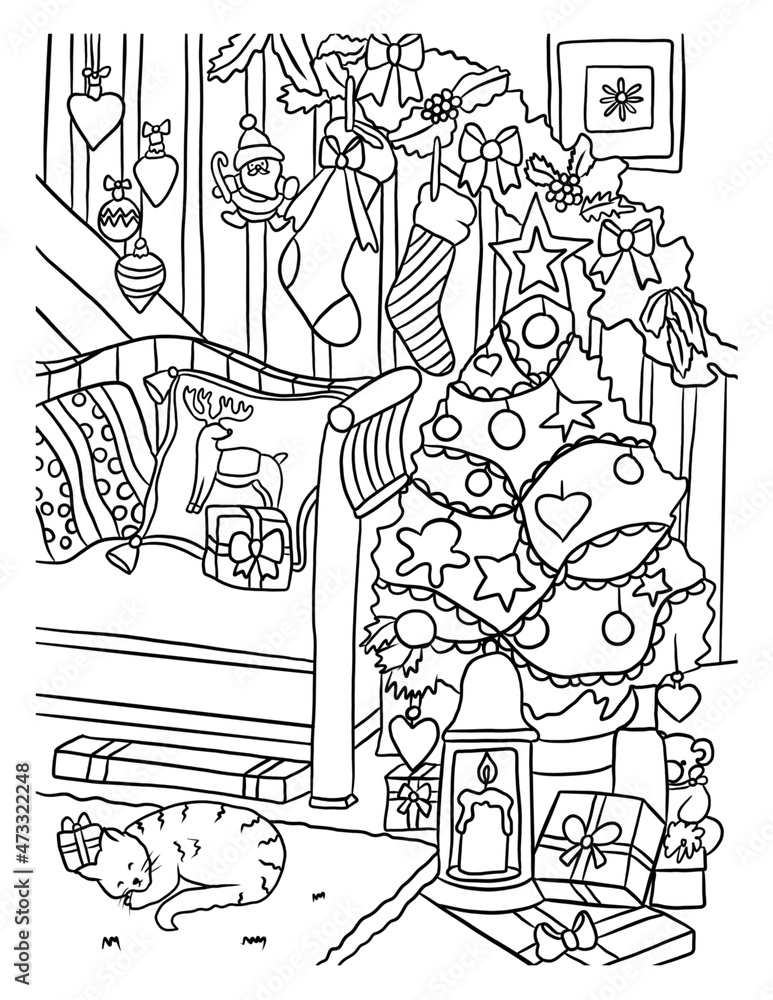 Xmas tree colouring book 