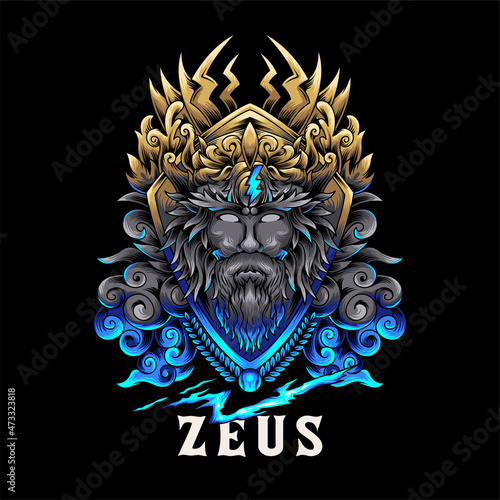 colorful zeus greek goddess illustration photo