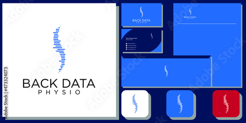 back data physiotherapy symbol therapy health injury treatment with brand identity template