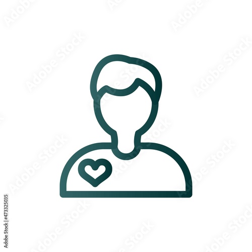 Boyfriend Line Circle Vector Icon Design