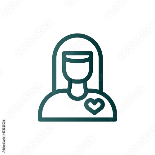 Girlfriend Line Circle Vector Icon Design