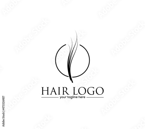 Hair logo for hair salon, hair style, cut, hair dresser and business logo.