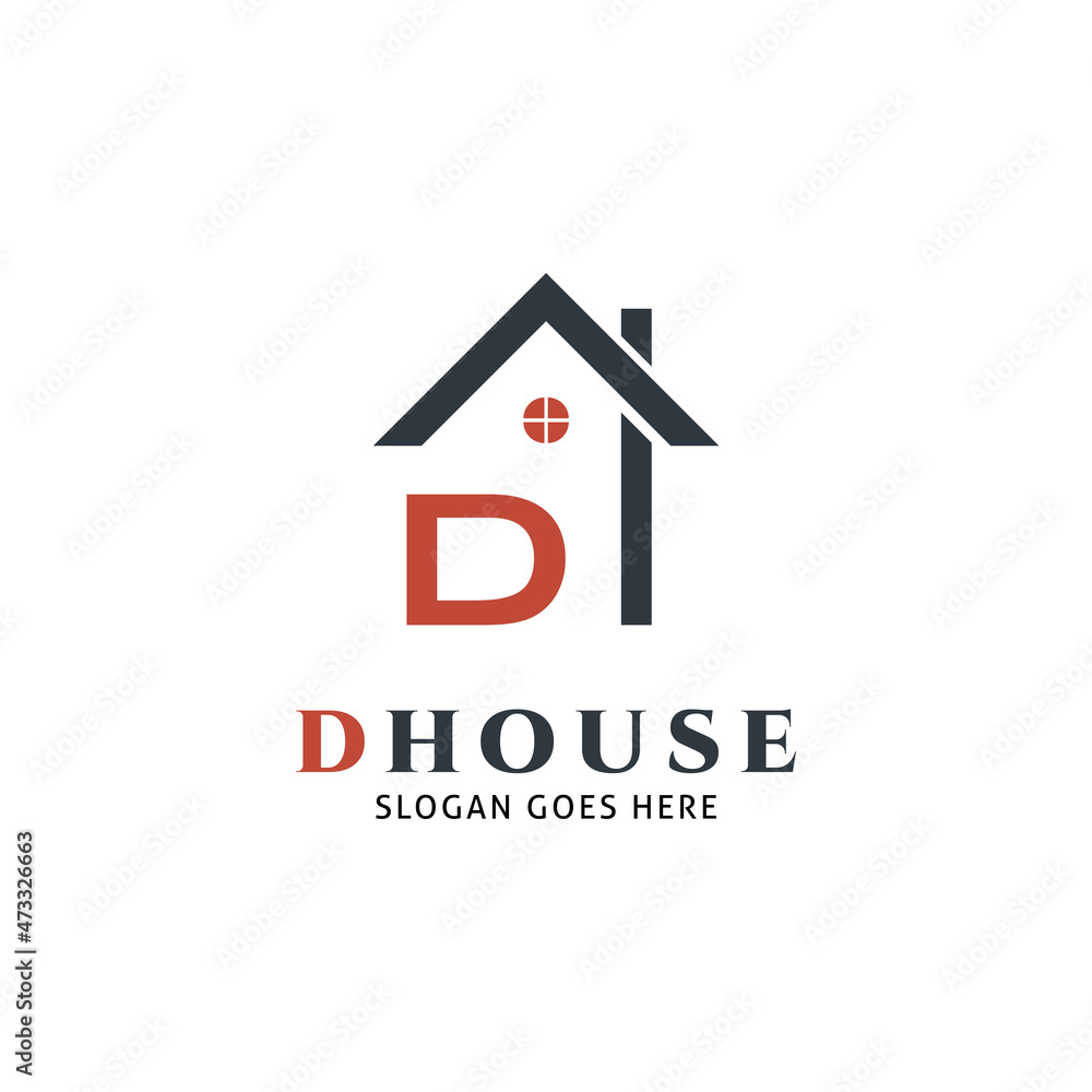 Home Initial Letter D Logo Design