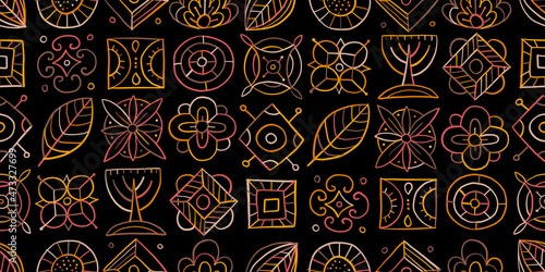 Talavera seamless pattern. Ethnic Background