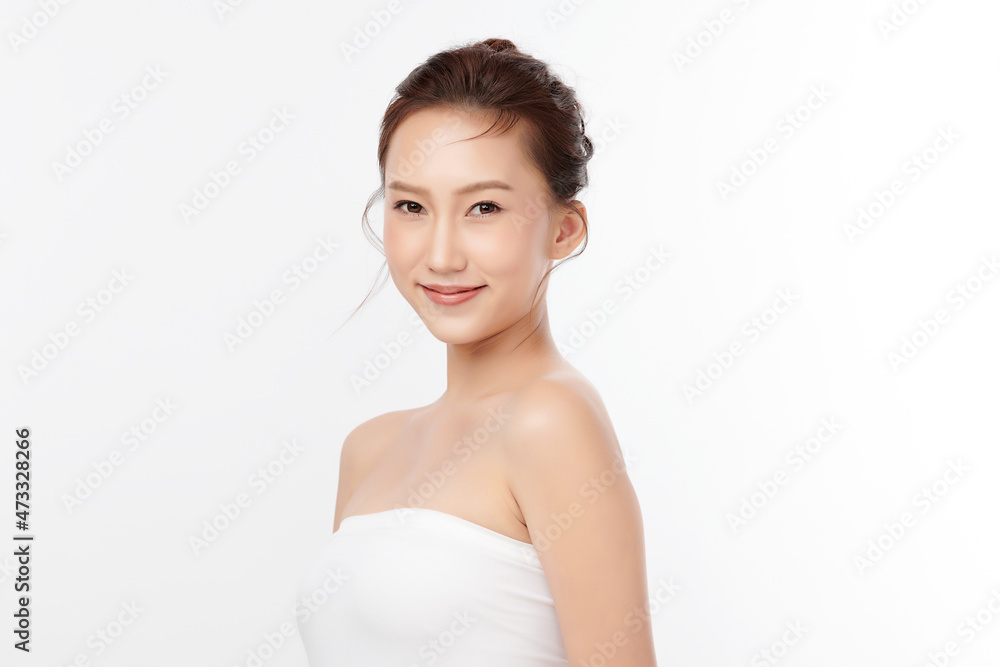 Beautiful young asian woman with clean fresh skin on white background, Face care, Facial treatment, Cosmetology, beauty and spa, Asian women portrait. Beautiful young asian woman with clean fresh skin on white background, Face care, Facial treatment, Cosmetology, beauty and spa, Asian women portrait.