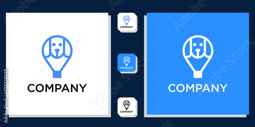 dog symbol abstract cute domestic pedigree with app template 