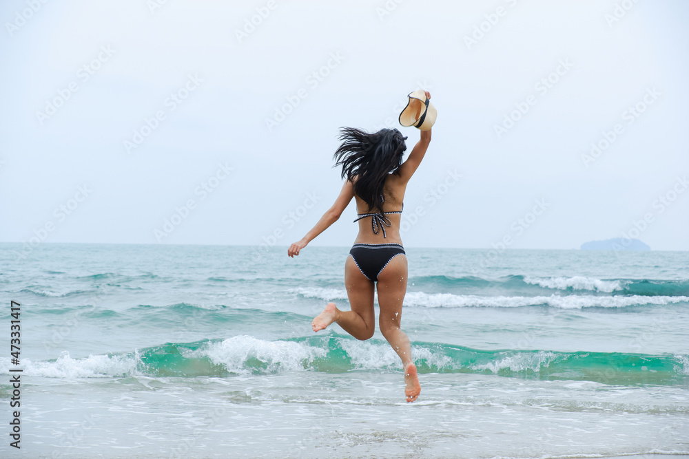 sexy asia woman wearing bikini on the beach sexy asia woman wearing bikini on the beach