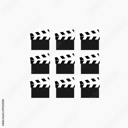 group of movie clapper boards