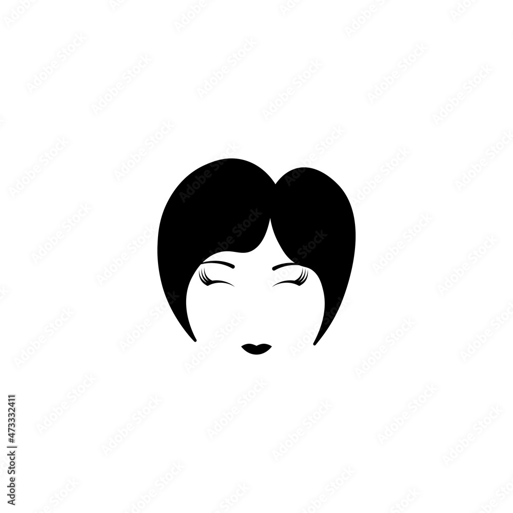 illustration of women short hair style icon, logo women face on white background, vector EPS 10 illustration of women short hair style icon, logo women face on white background, vector EPS 10