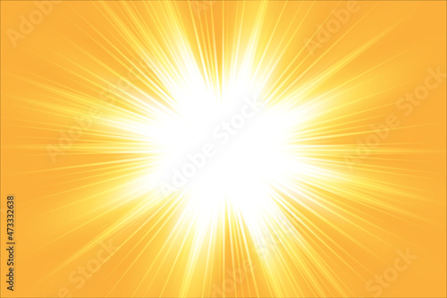 sun with lens flare abstract vector summer yellow rays background