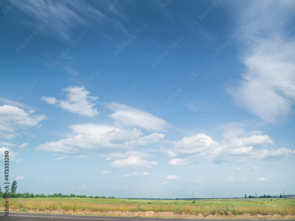 A highway among fields and meadows. A highway among fields and meadows.