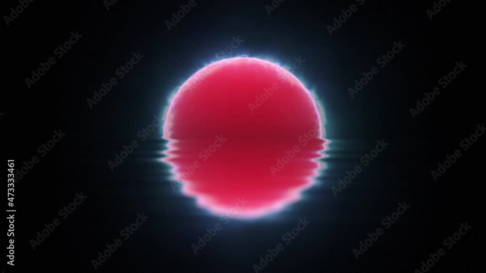 Retro Wave Sunset Background. Red sun over water abstract animation. Retro Wave Sunset Background. Red sun over water abstract animation.