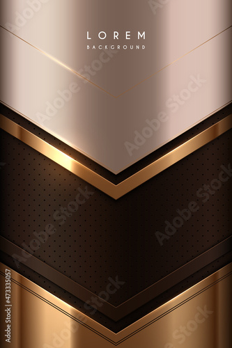 Abstract brown and gold luxury shapes background