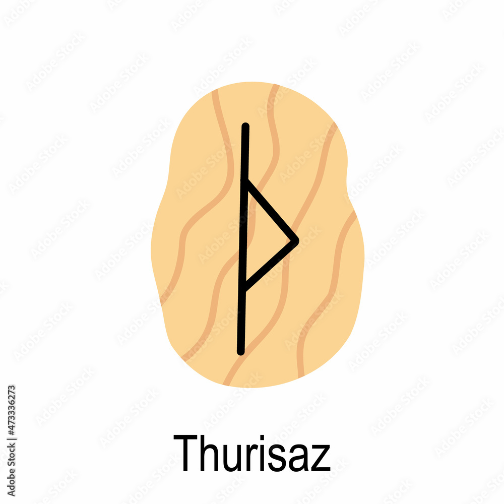 Old rune Thurisaz, ancient Scandinavian alphabet vector illustration ...