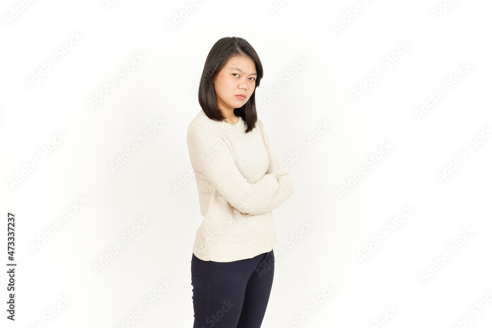 Angry Gesture of Beautiful Asian Woman Isolated On White Background Angry Gesture of Beautiful Asian Woman Isolated On White Background
