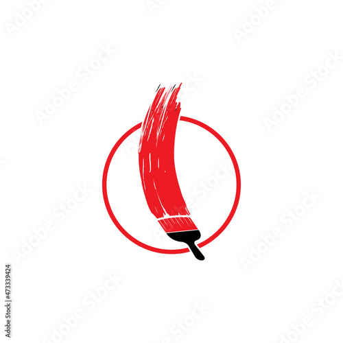Paint brush flat icon isolated. Paintbrush symbol, brush sign, interior repair logo, designer and painter tool silhouette