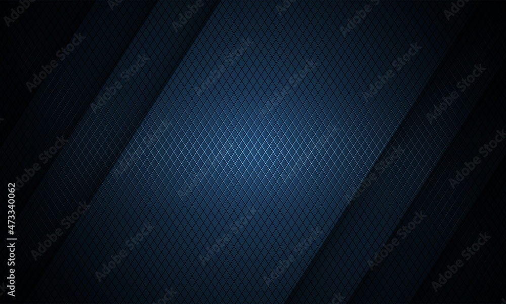 Dark blue background. Dark metal texture steel background. Navy blue carbon fiber texture. Web design template vector illustration EPS 10.  - obrazy, fototapety, plakaty 