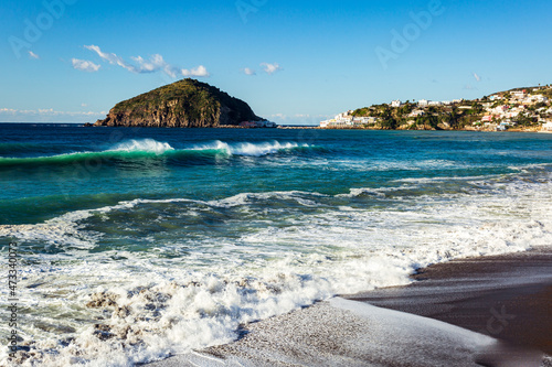 Spiaggia dei Maronti, mare mosso Ischia photo