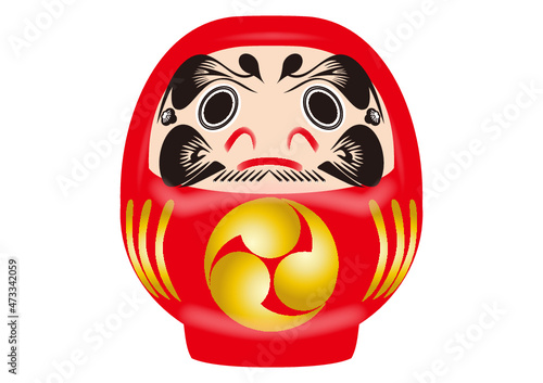 日本で縁起が良いダルマ。アイコン（カラー）