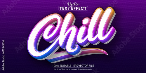 Fotografija Chill text effect, minimalistic and colorful editable text style