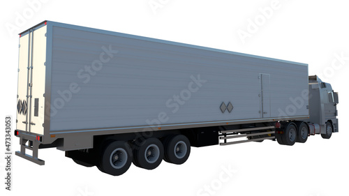 Big Truck 1- Perspective B view white background 3D Rendering Ilustracion 3D 