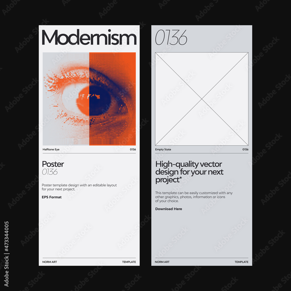 Swiss Poster Design Template With Abstract Geometric Shapes Swiss Poster Design Template With Abstract Geometric Shapes