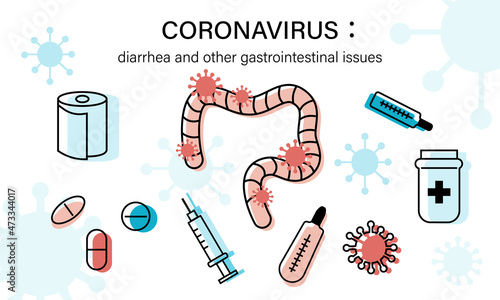 Coronavirus: diarrhea and other gastrointestinal issues.  indigestion , diarrhea cure. Horizontal template banner..