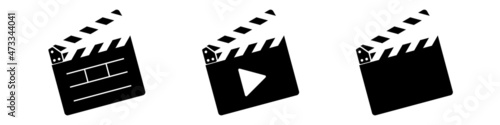Clapper board icon set simple design