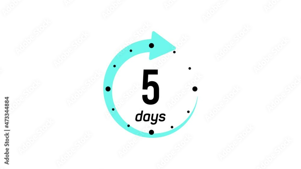 Animation text 5 days with blue arrow. Five days go sale price offer promo deal timer, 5 days only. 4K Video motion graphic Animation text 5 days with blue arrow. Five days go sale price offer promo deal timer, 5 days only. 4K Video motion graphic