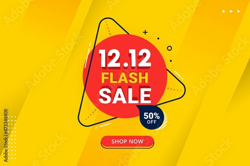 Vector of 12.12 Shopping day Poster or banner. 12 december sales banner template design for social media and website