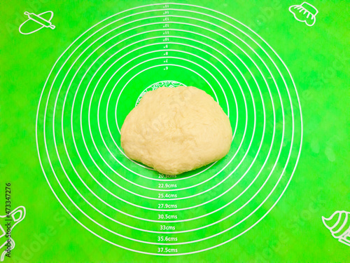 Ready-made dough on silicone mat