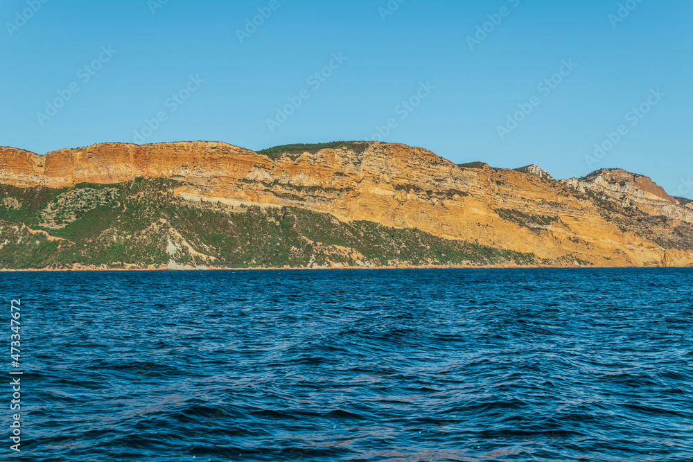 view of cap canaille from the sea