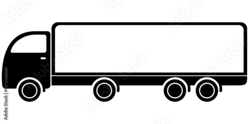 大型トラックのモノクロアイコン