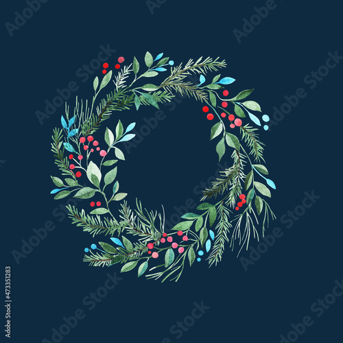christmas wreath illustration