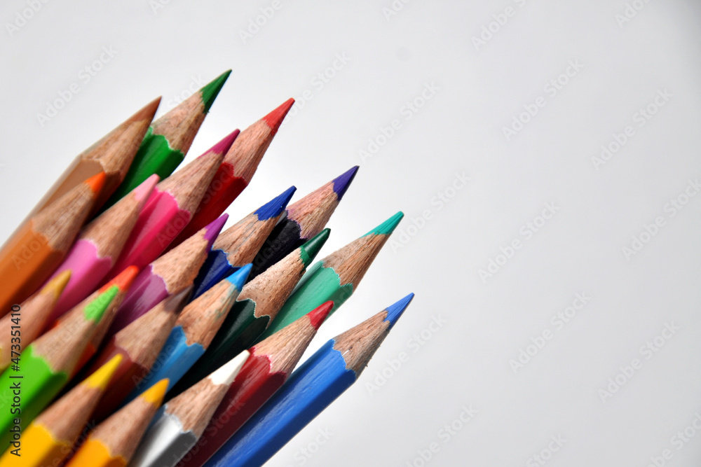 color pencils on white background color pencils on white background