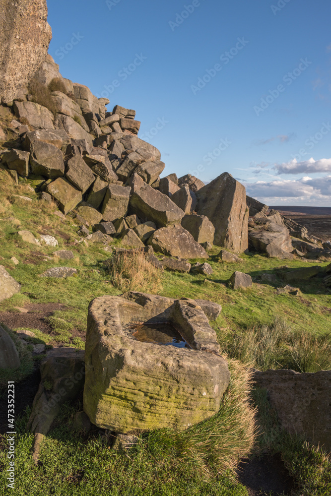 Old stone trough in the Peak District