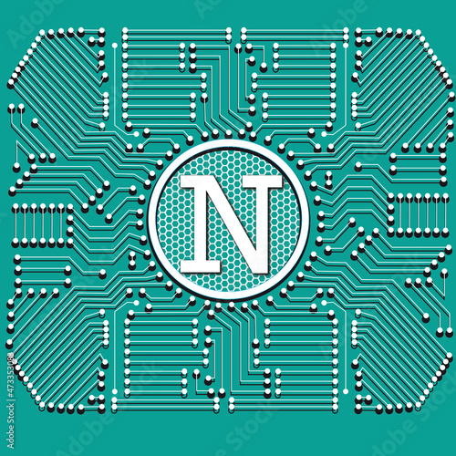 Platine N grün