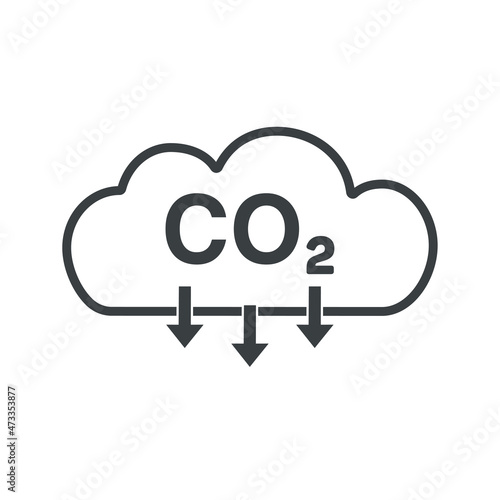 CO2 cloud icon. Carbon emissions reduction icon. This design suitable for explain about environment. Vector