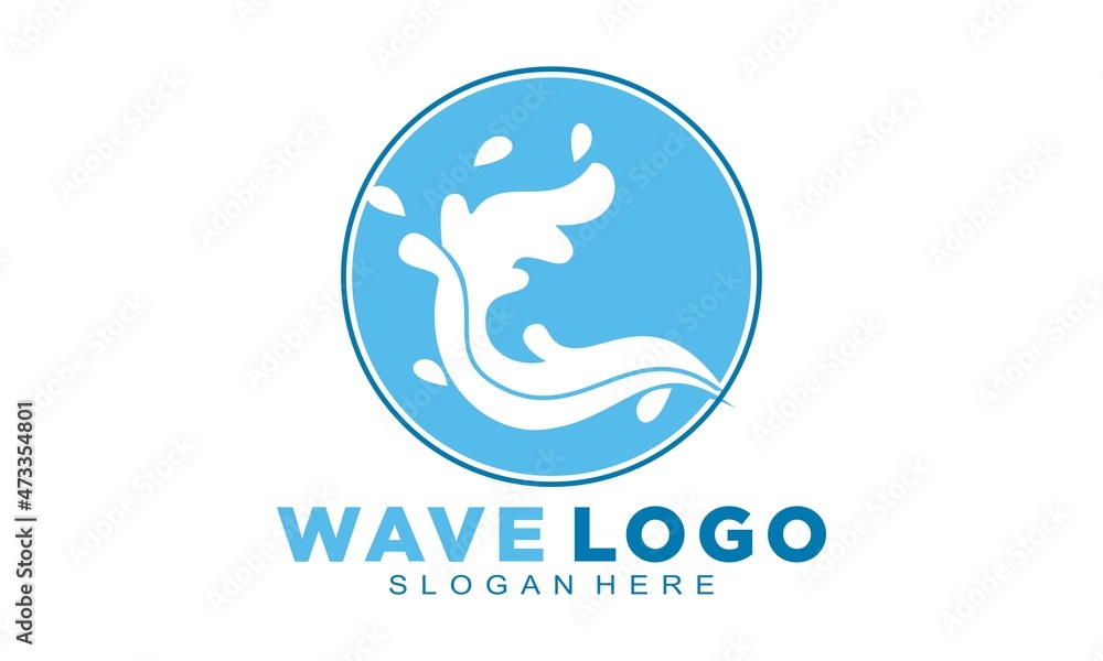 Sea wave illustration icon logo