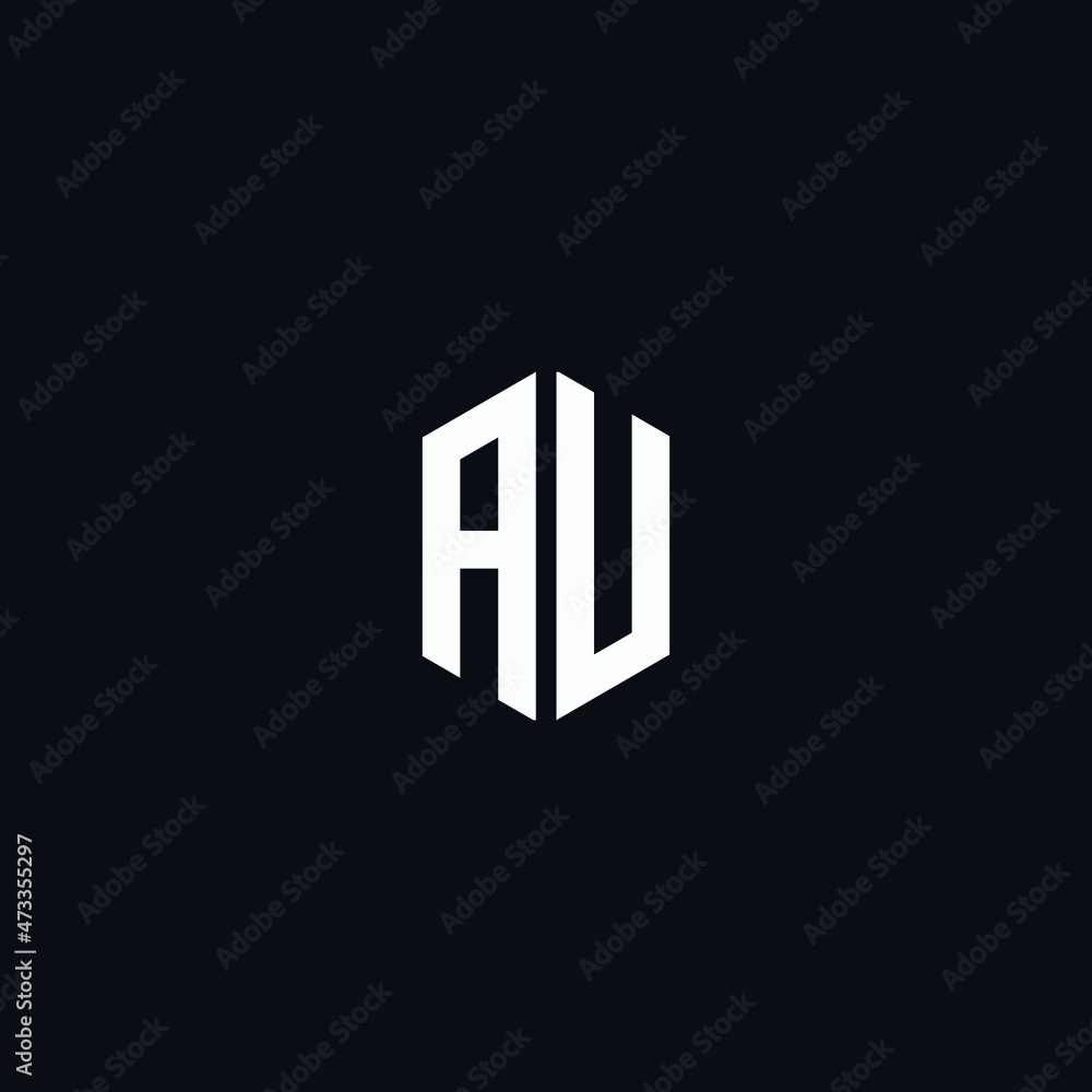 AU initial letter logo vector template | Creative modern monogram Circle logo company business logo icon
