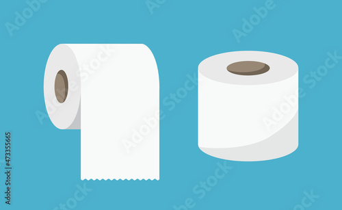 Toilet paper tissue isolated. Toilet paper roll in flat style. Vector stock photo